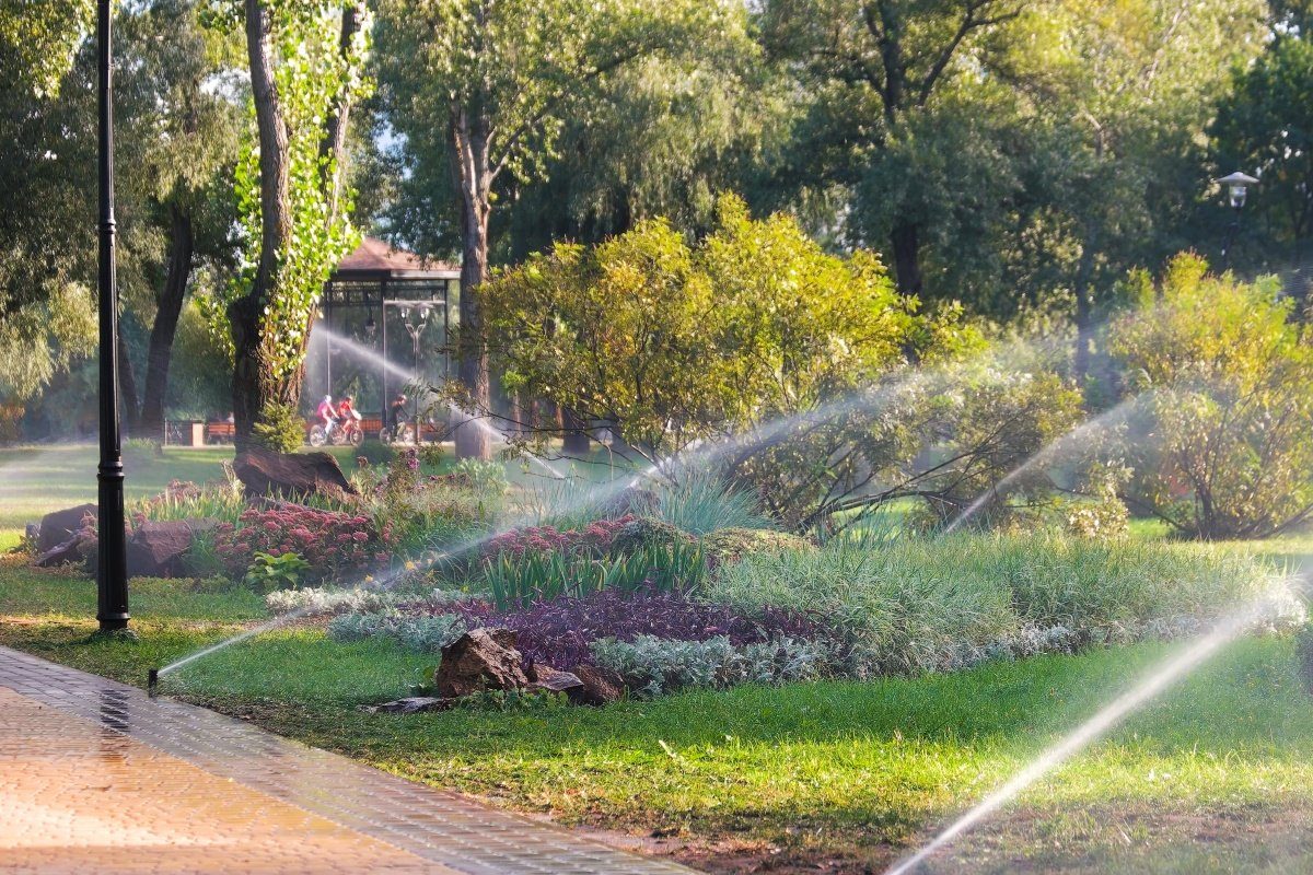 turning on a sprinkler system